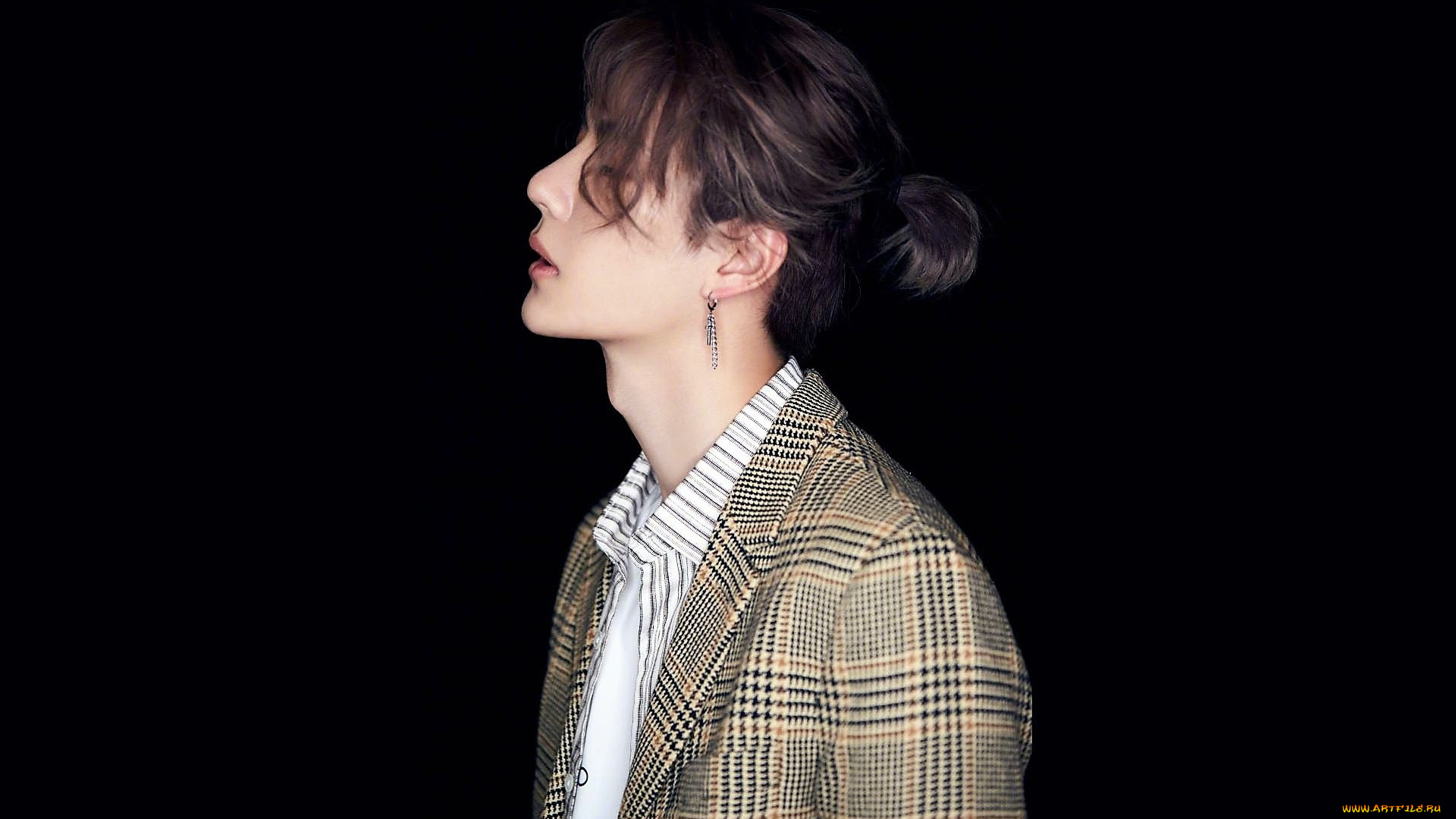 мужчины, wang, yi, bo, актер, певец, хвостик, пальто