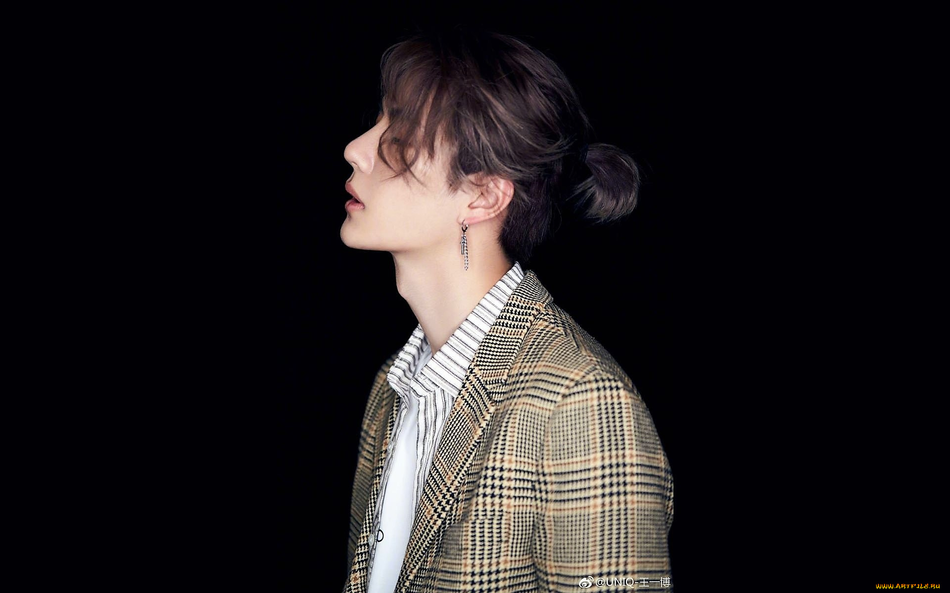 мужчины, wang, yi, bo, актер, певец, хвостик, пальто