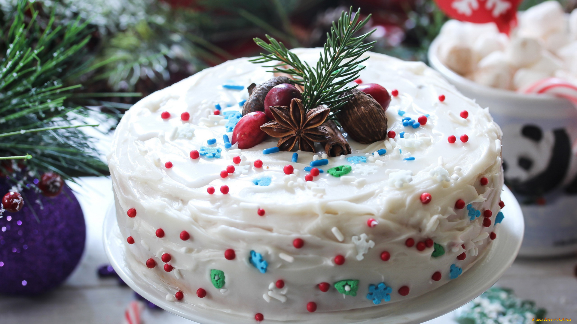 еда, торты, анис, торт, посыпка