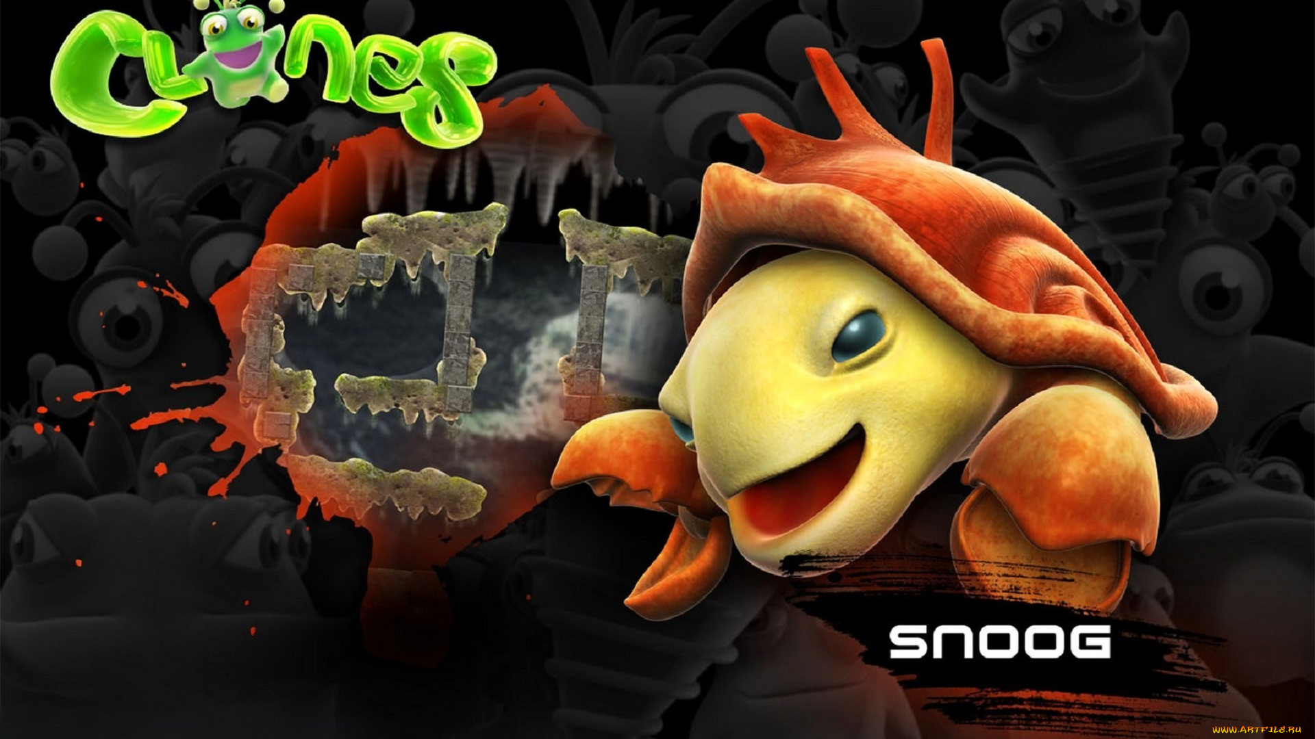 видео, игры, clones, существо, краб