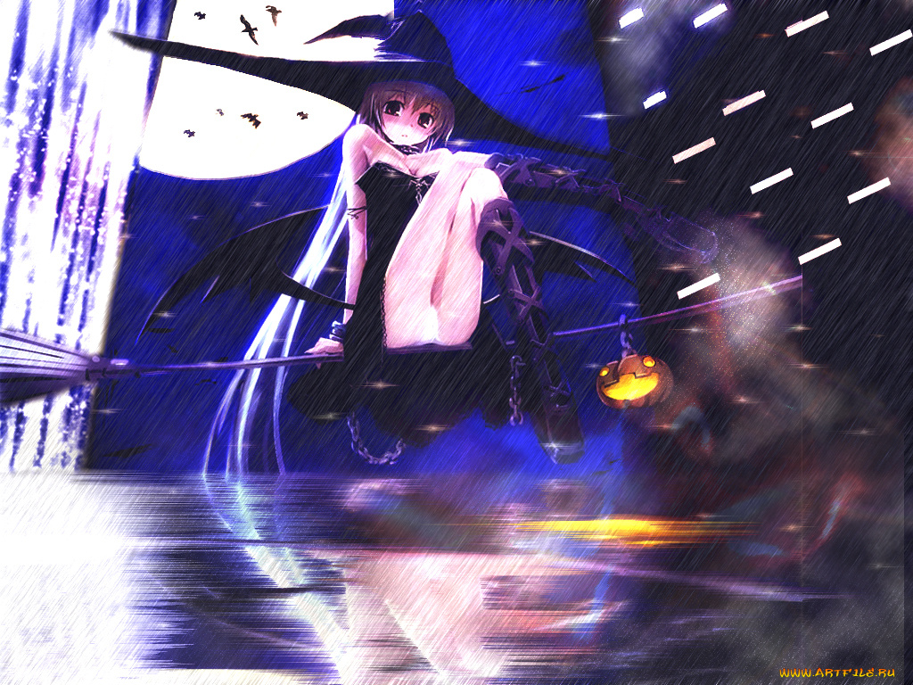 аниме, halloween, magic