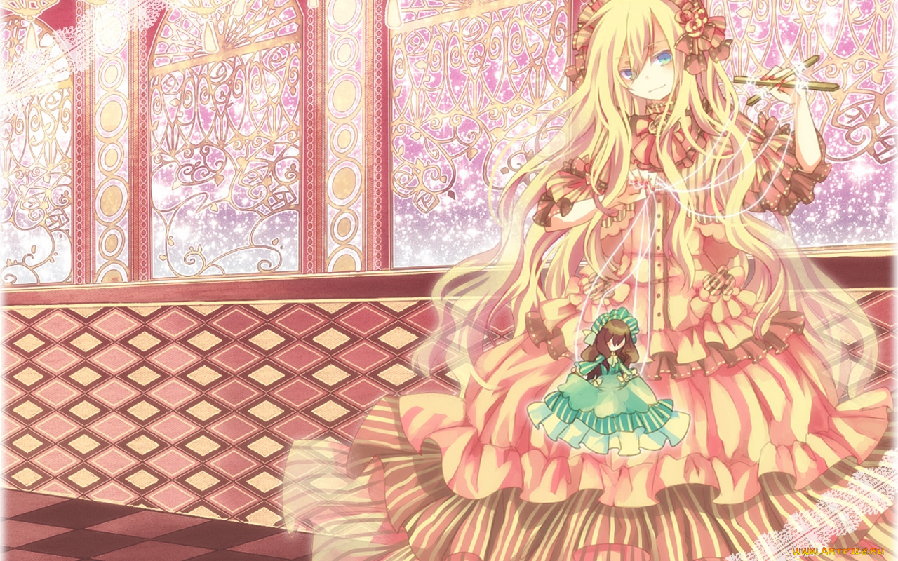 аниме, *unknown, другое, девушка, кукла, кукловод, платье, бант