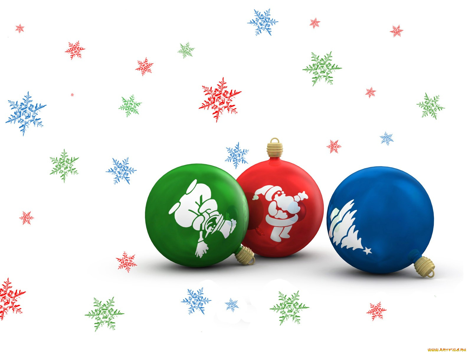 праздничные, 3д, графика, новый, год