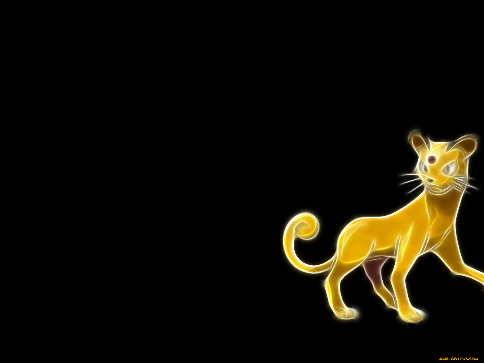 3д, графика, animals, животные, кот, тёмный, графикафон, фрактал