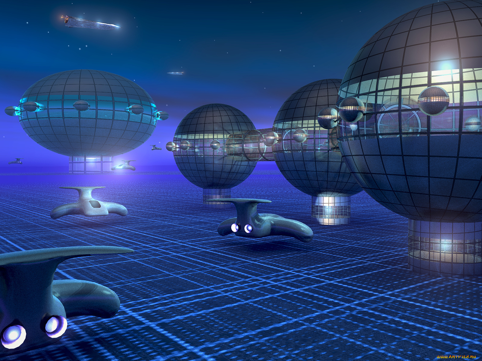 3д, графика, fantasy, фантазия, клетки, шары