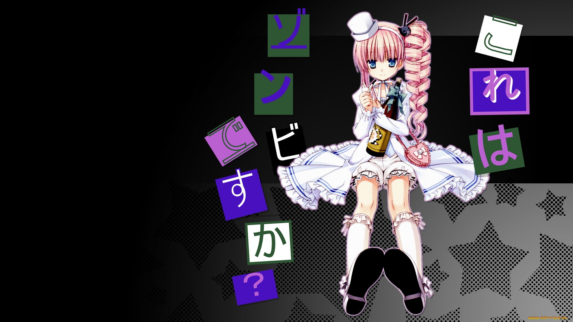 аниме, kore, wa, zombie, desu, ka, бутылка, девушка