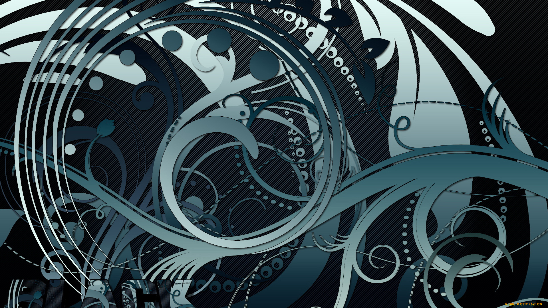 векторная, графика, цветок, узор