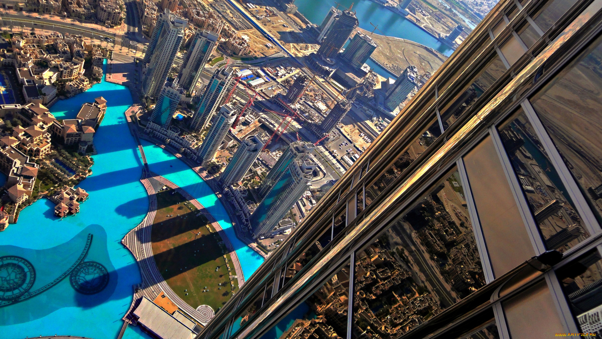 города, дубаи, оаэ, вид, сверху
