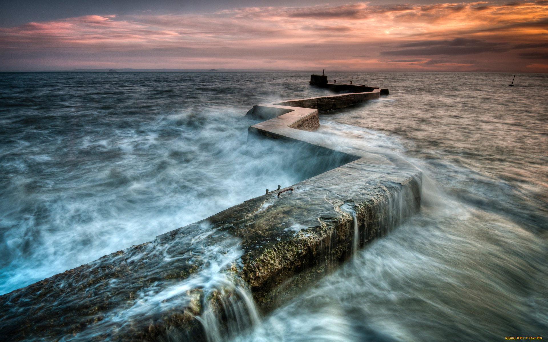 pier, природа, моря, океаны, океан, шторм, волнолом