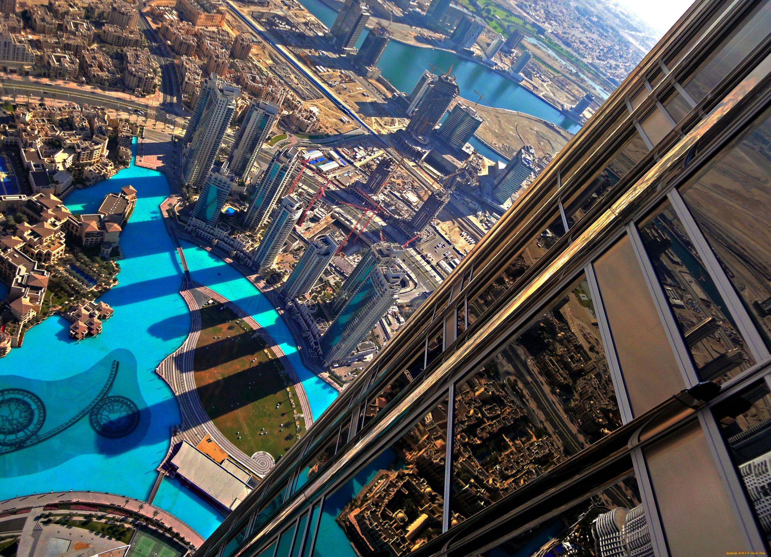 города, дубаи, оаэ, вид, сверху