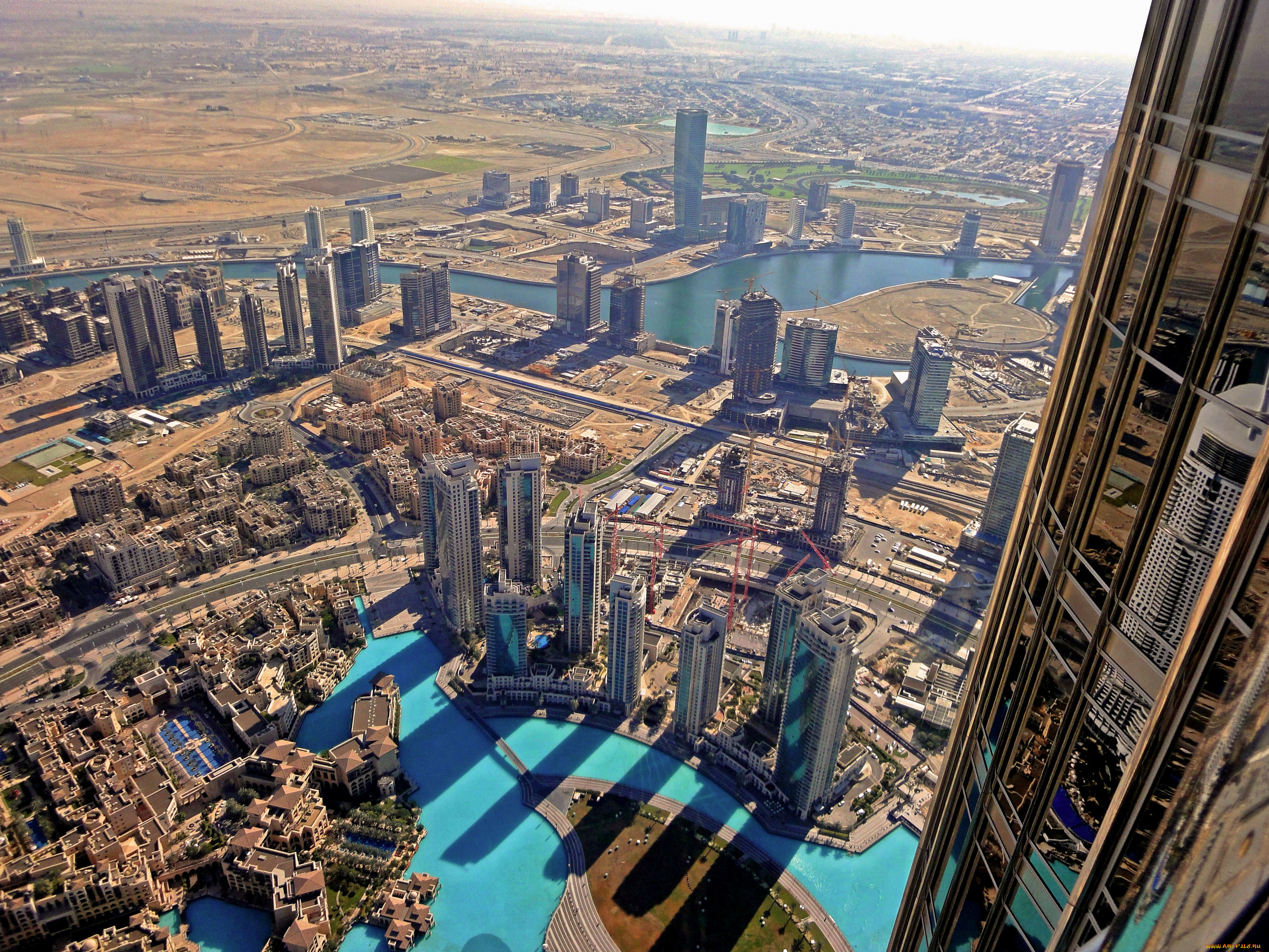 города, дубаи, оаэ, вид, сверху