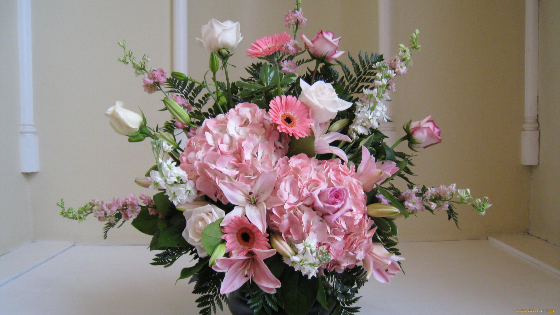 цветы, букеты, композиции, букет, герберы, розы, лилии