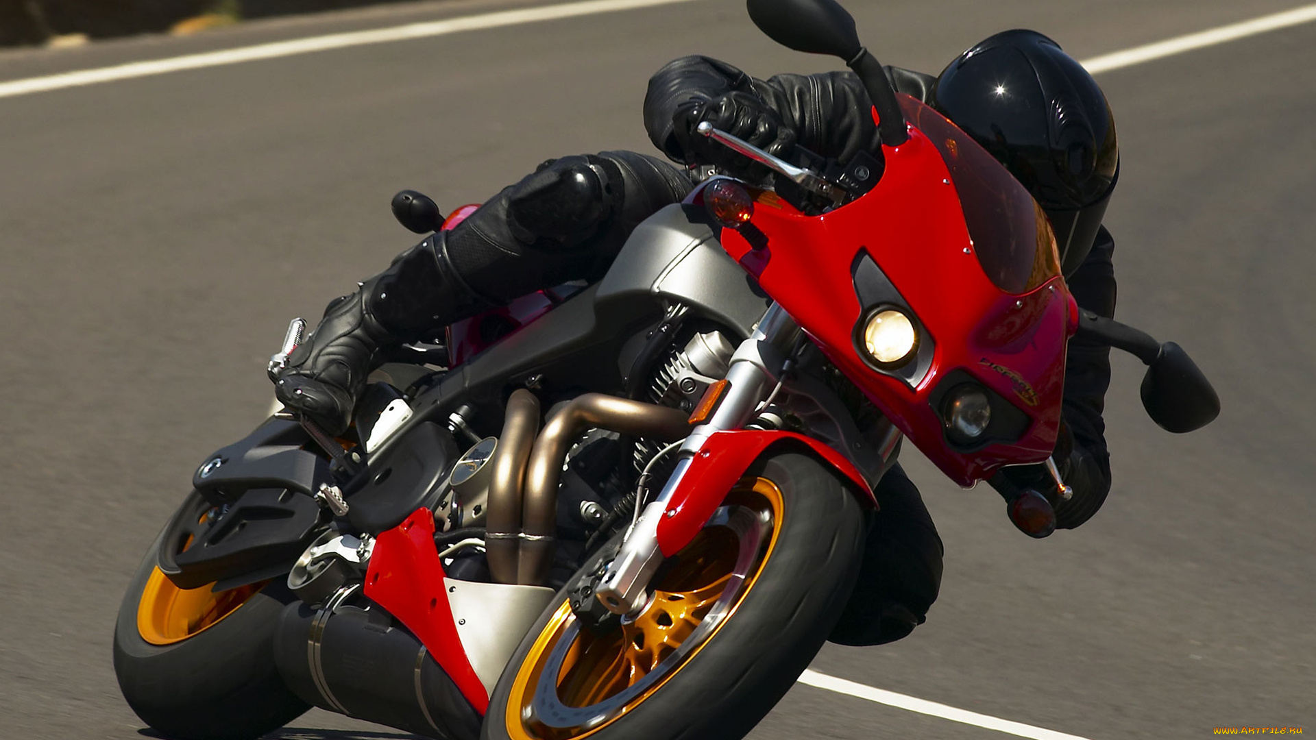 мотоциклы, buell, скорость, мотоциклист