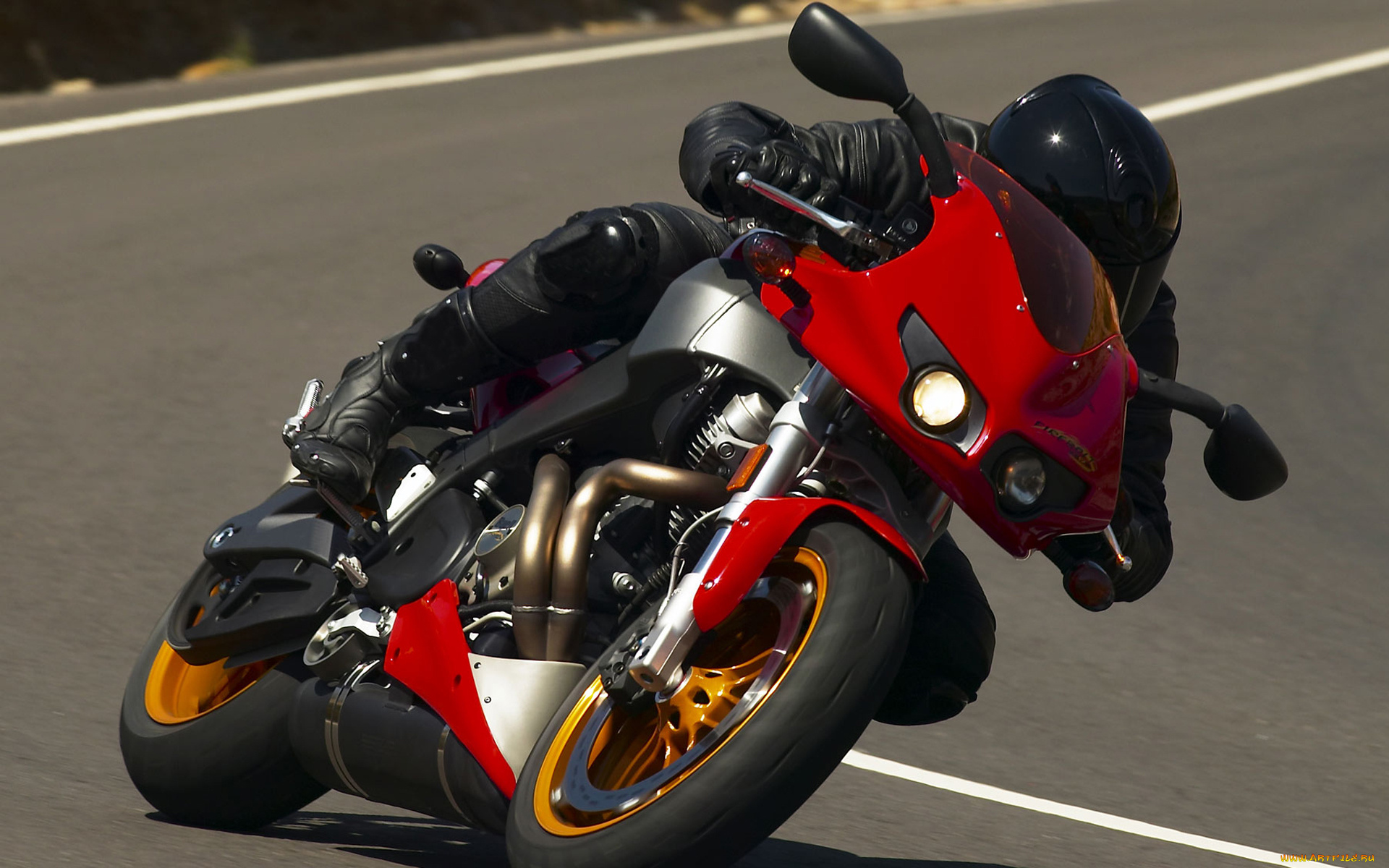 мотоциклы, buell, скорость, мотоциклист