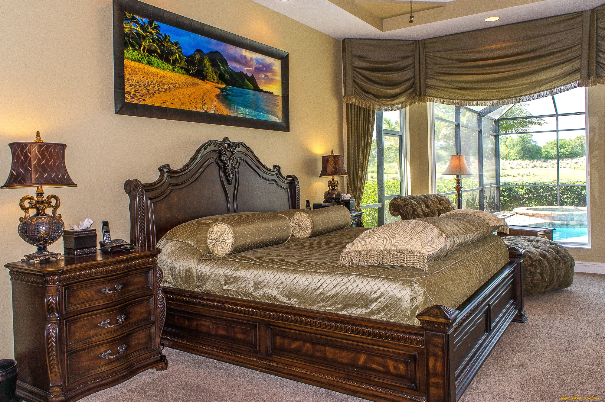 интерьер, спальня, кровать, картина