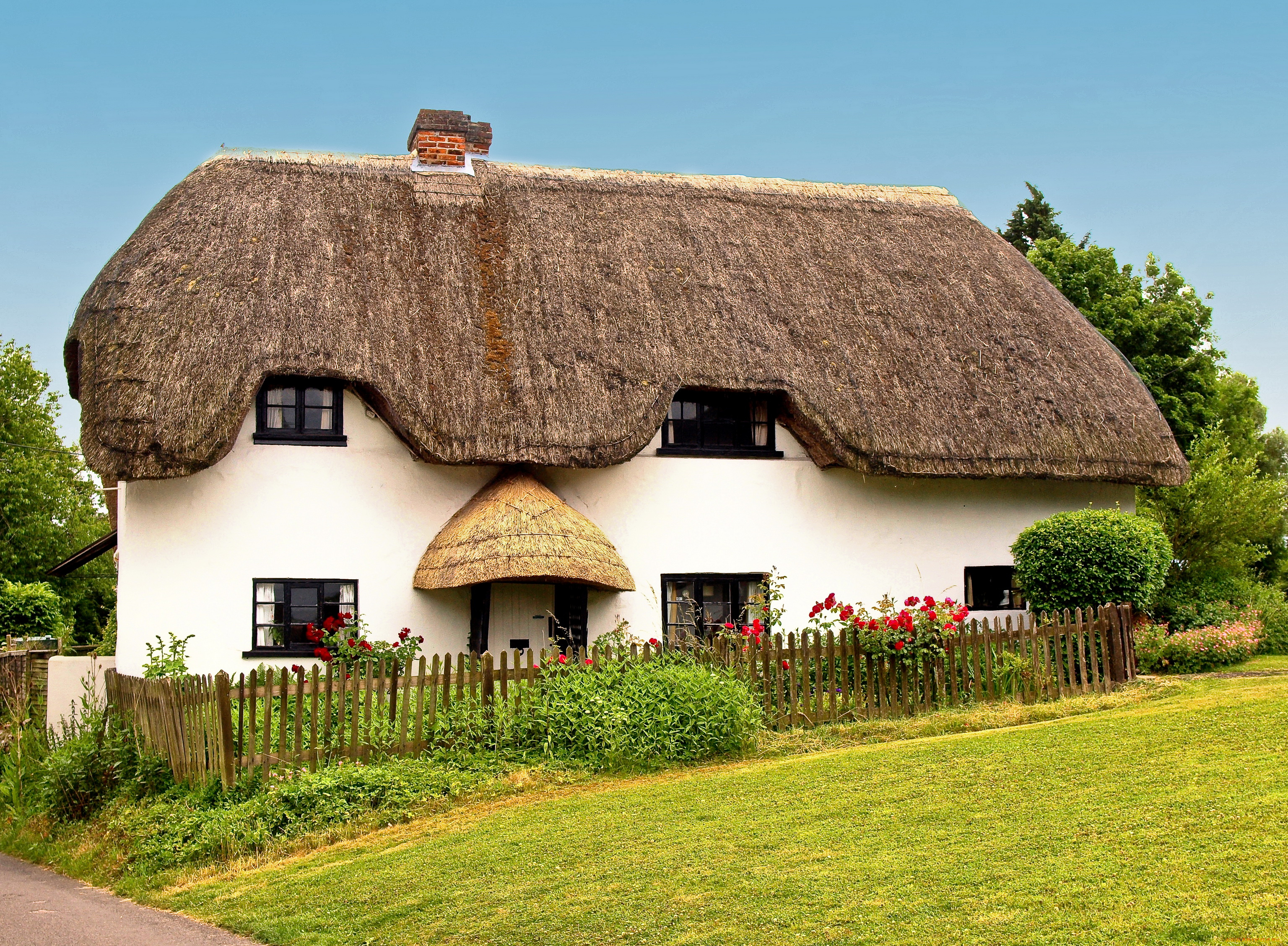 monxton, hampshire, города, здания, дома, лужайка, коттедж, ландшафт