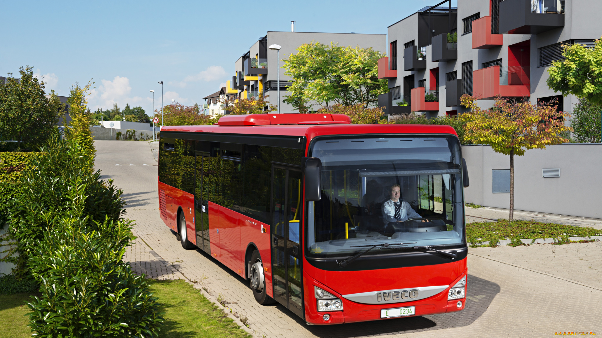 автомобили, автобусы, iveco, красный, 2013г, le, crossway