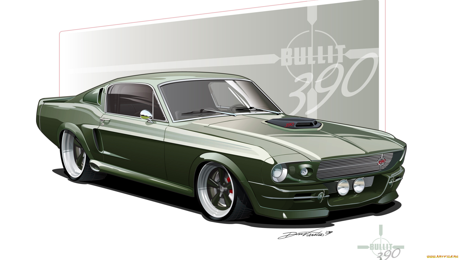 автомобили, векторная, графика, mustang