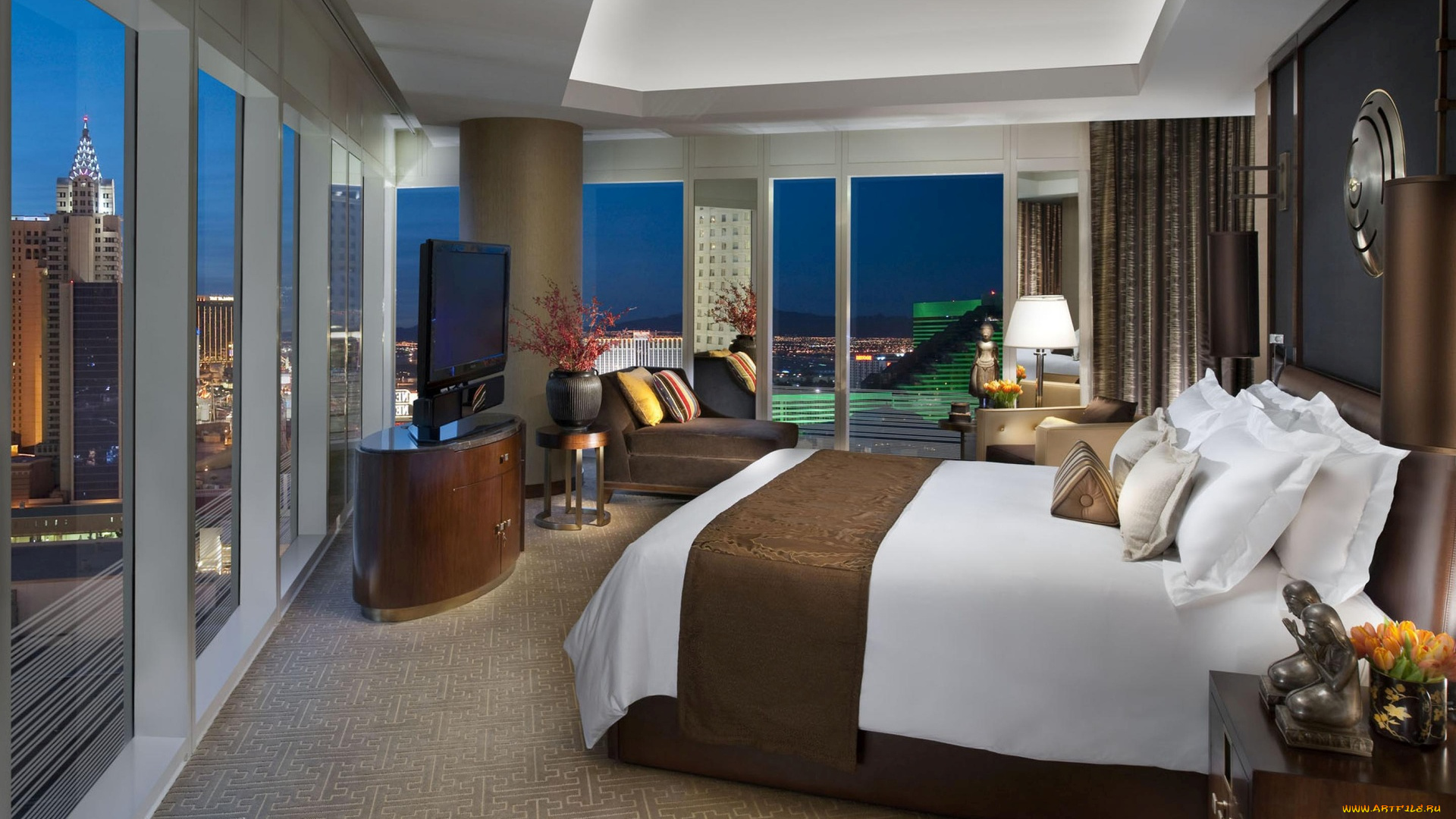 интерьер, спальня, подушки, кровать