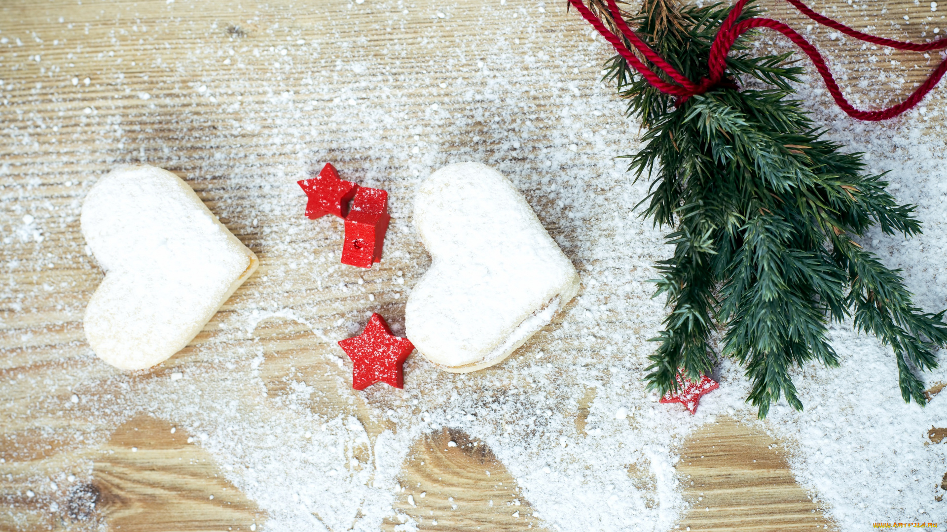 праздничные, угощения, выпечка, елка, снег, сладости, печенье, сердечки, merry, cookies, sweets, christmas, праздник, рождество, heart