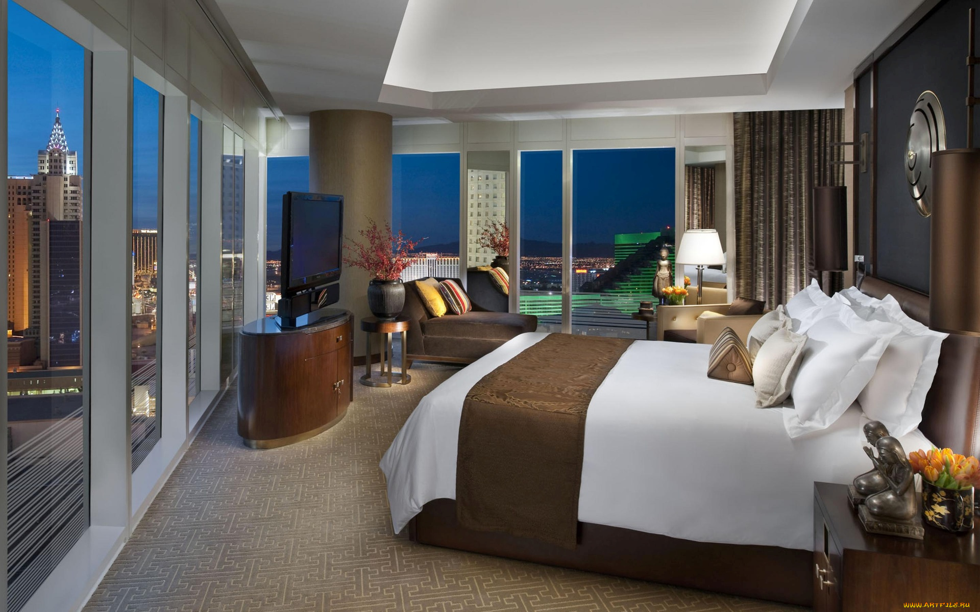 интерьер, спальня, подушки, кровать