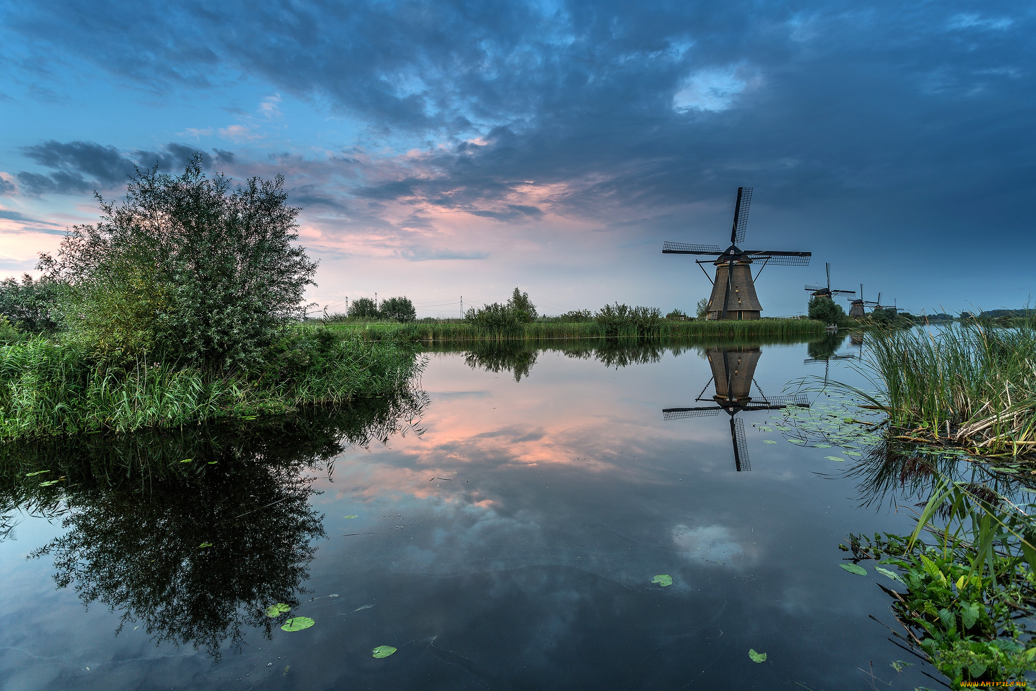 разное, мельницы, мельница, река