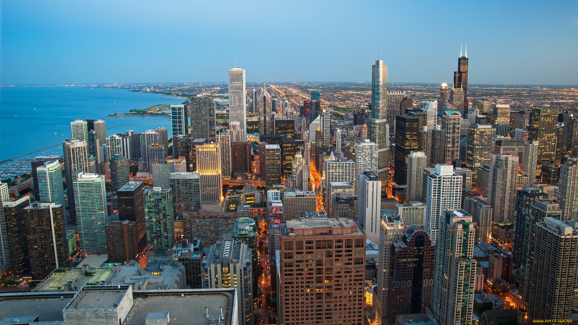 gold, coast, -, chicago, города, Чикаго, , сша, панорама, побережье