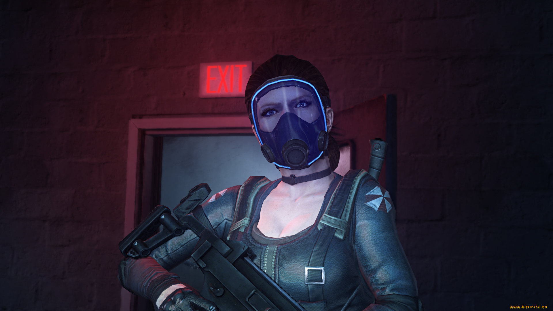 видео, игры, resident, evil, , operation, raccoon, city, девушка, оружие, фон, взгляд