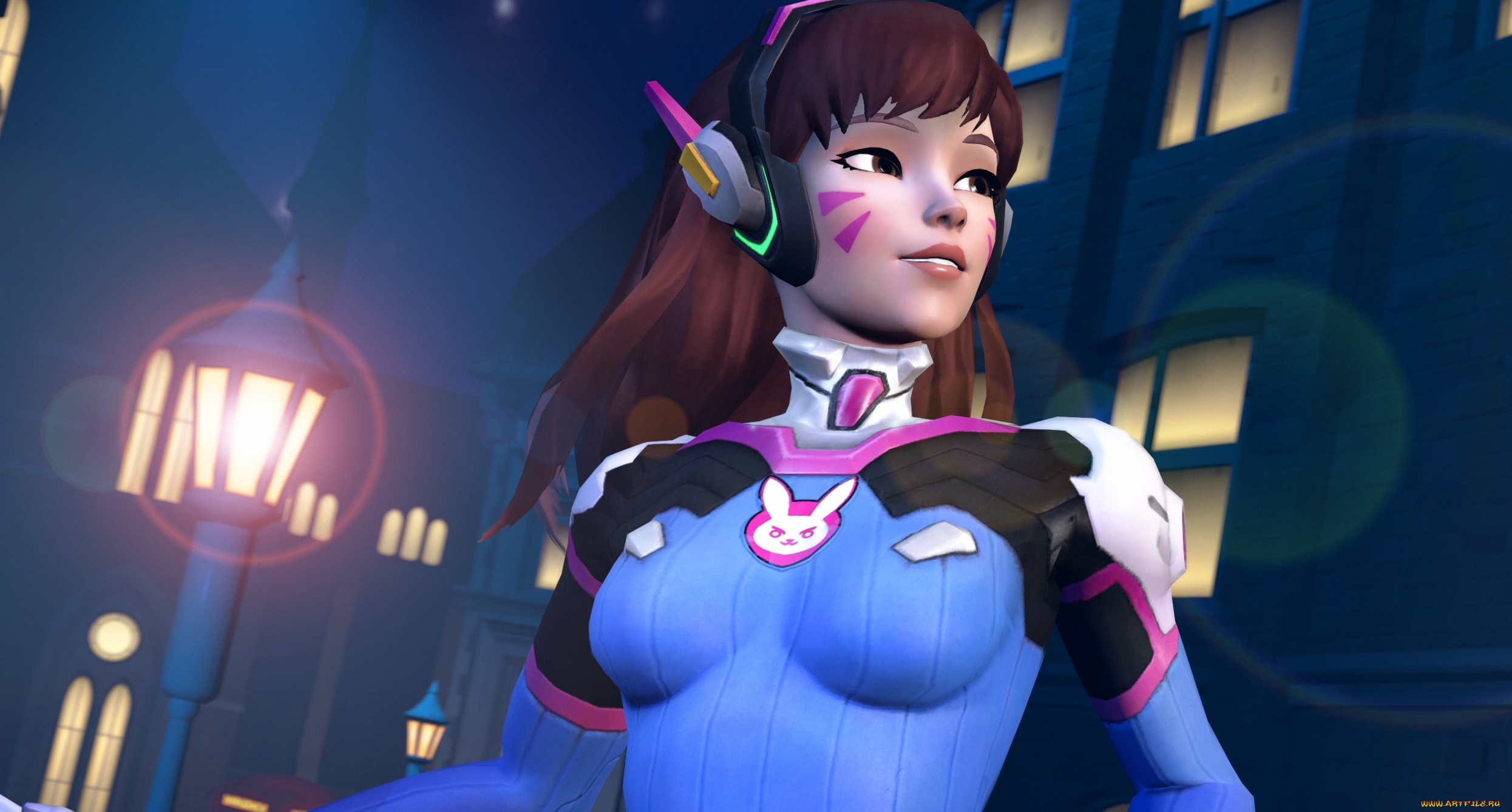 видео, игры, overwatch, фон, взгляд, девушка