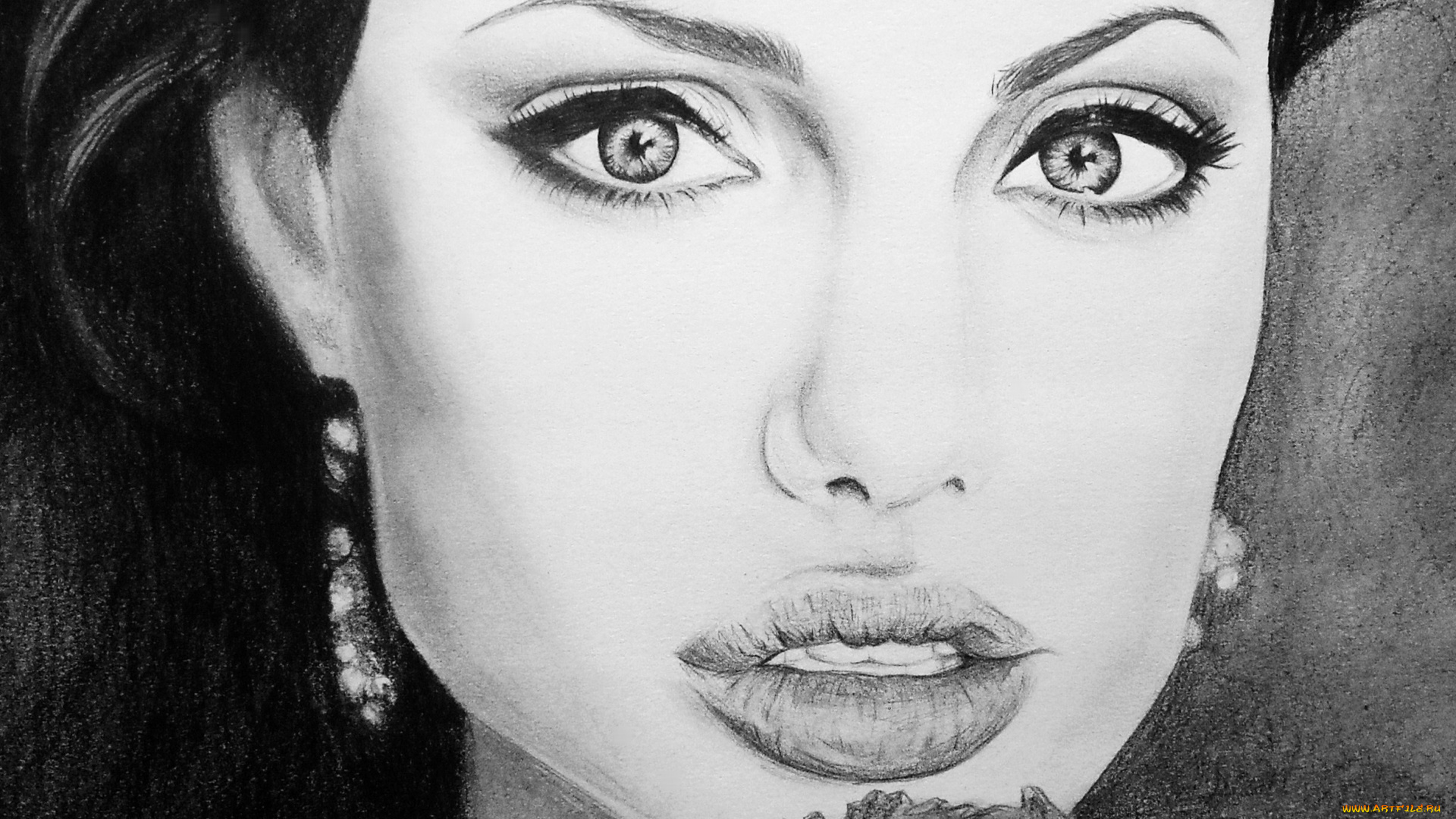 angelina, jolie, рисованное, люди, девушка, фон, взгляд, портрет
