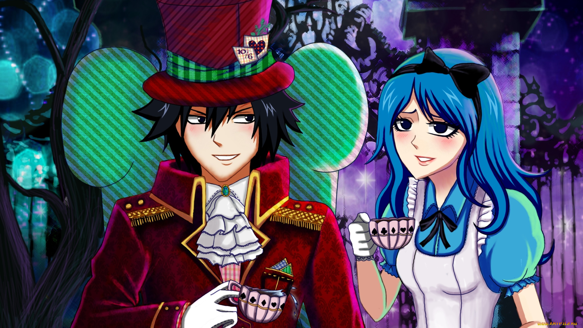 аниме, fairy, tail, хвост, феи