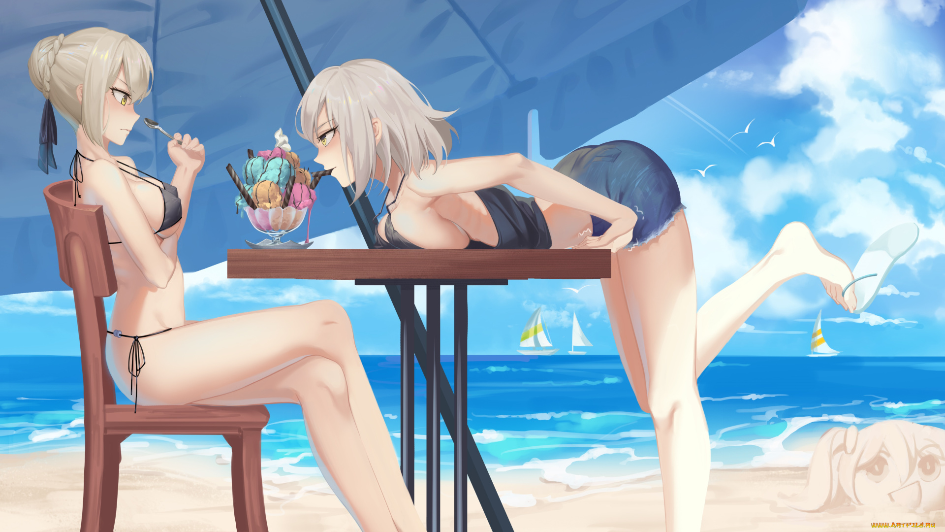 аниме, fate, stay, night, девушки