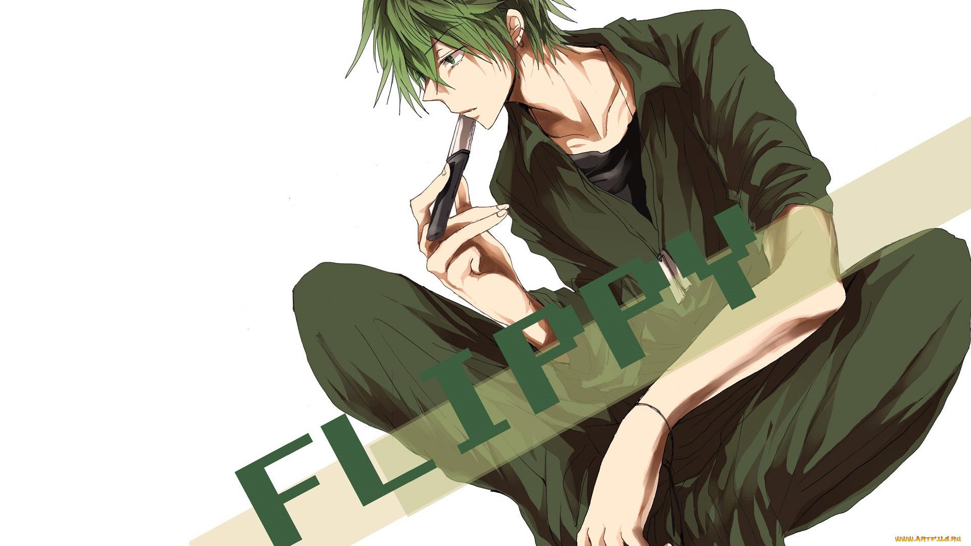 аниме, happy, tree, friends, flippy