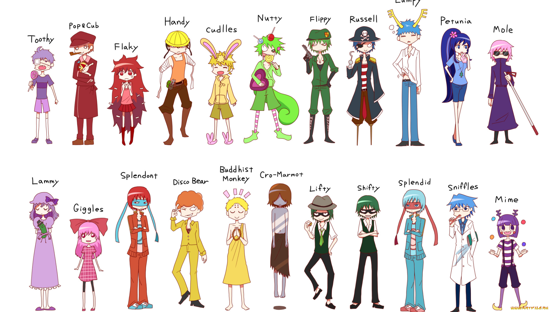 аниме, happy, tree, friends, счастливые, лесные, друзья