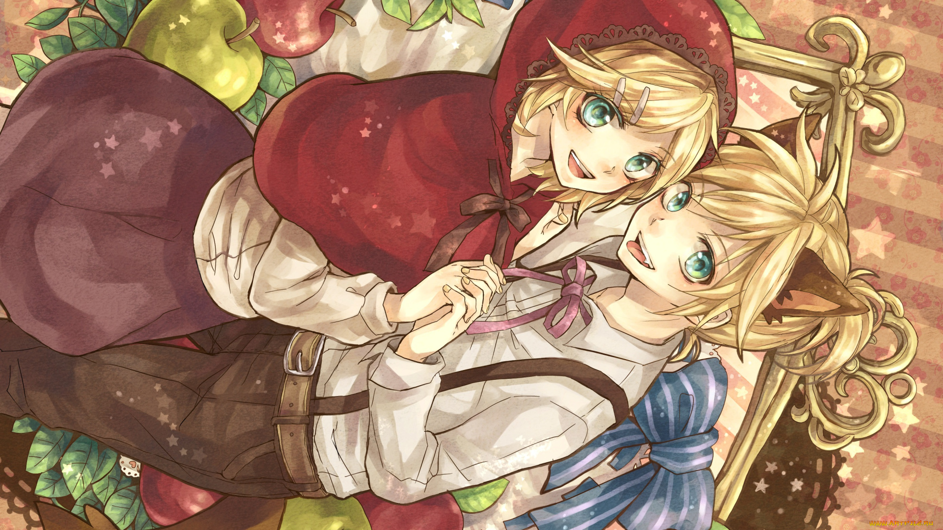 аниме, vocaloid, kagamine, mirrors