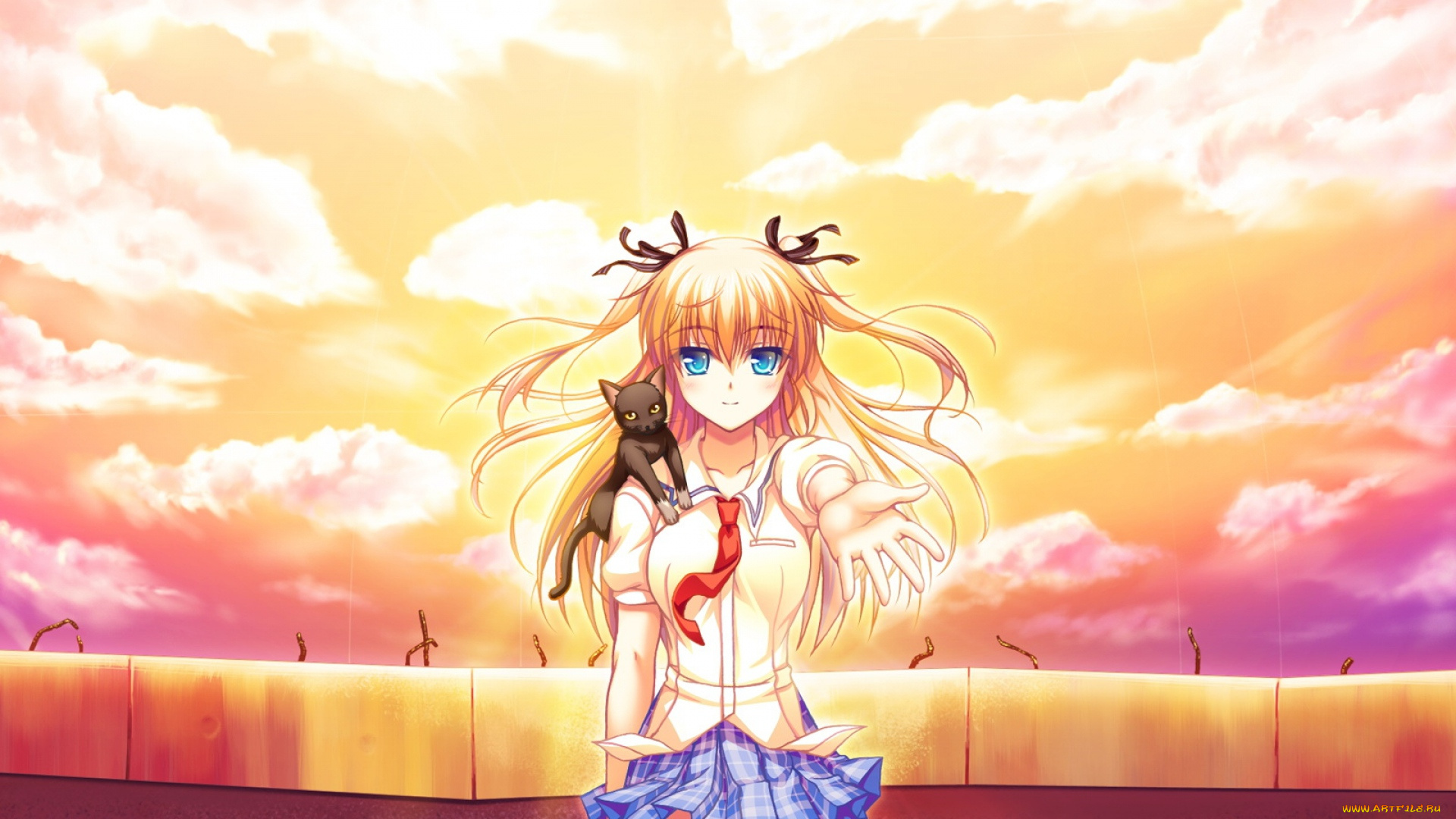 аниме, животные, , существа, девушка