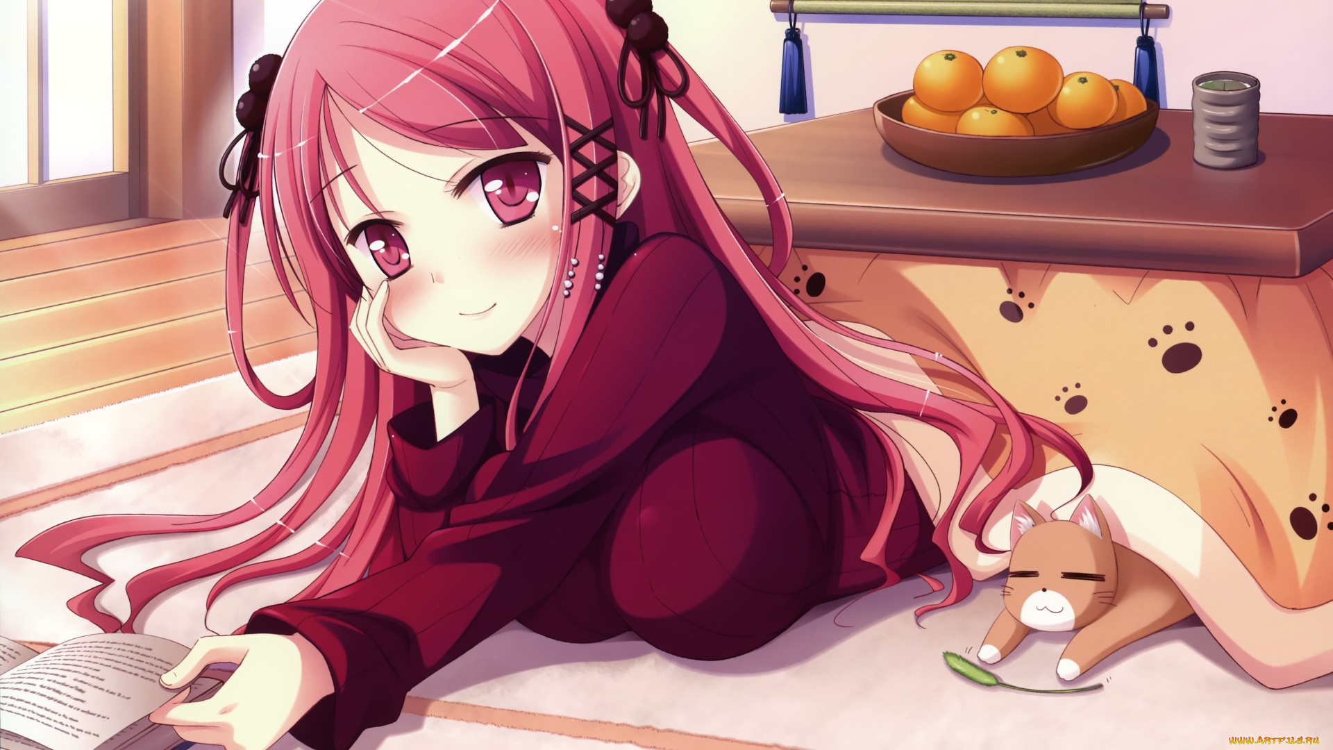 аниме, животные, , существа, девушка