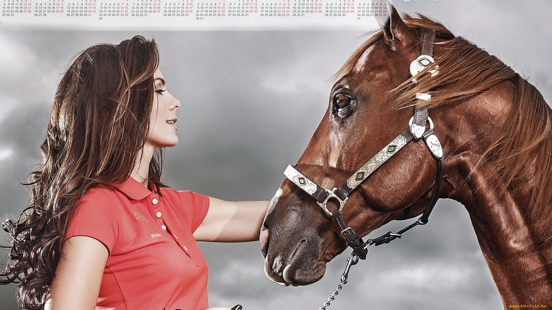 календари, девушки, лошадь