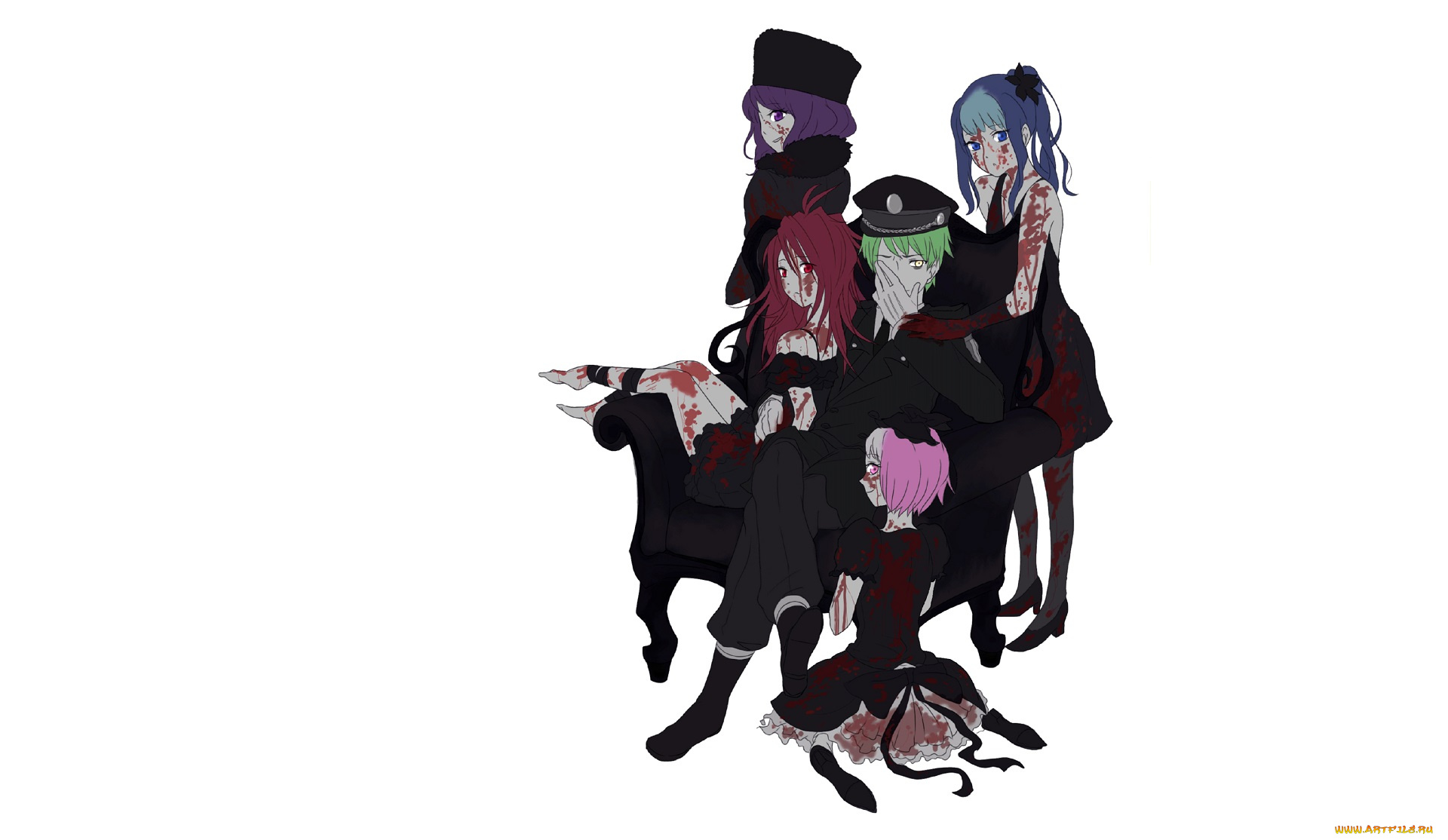 аниме, happy, tree, friends, счастливые, лесные, друзья