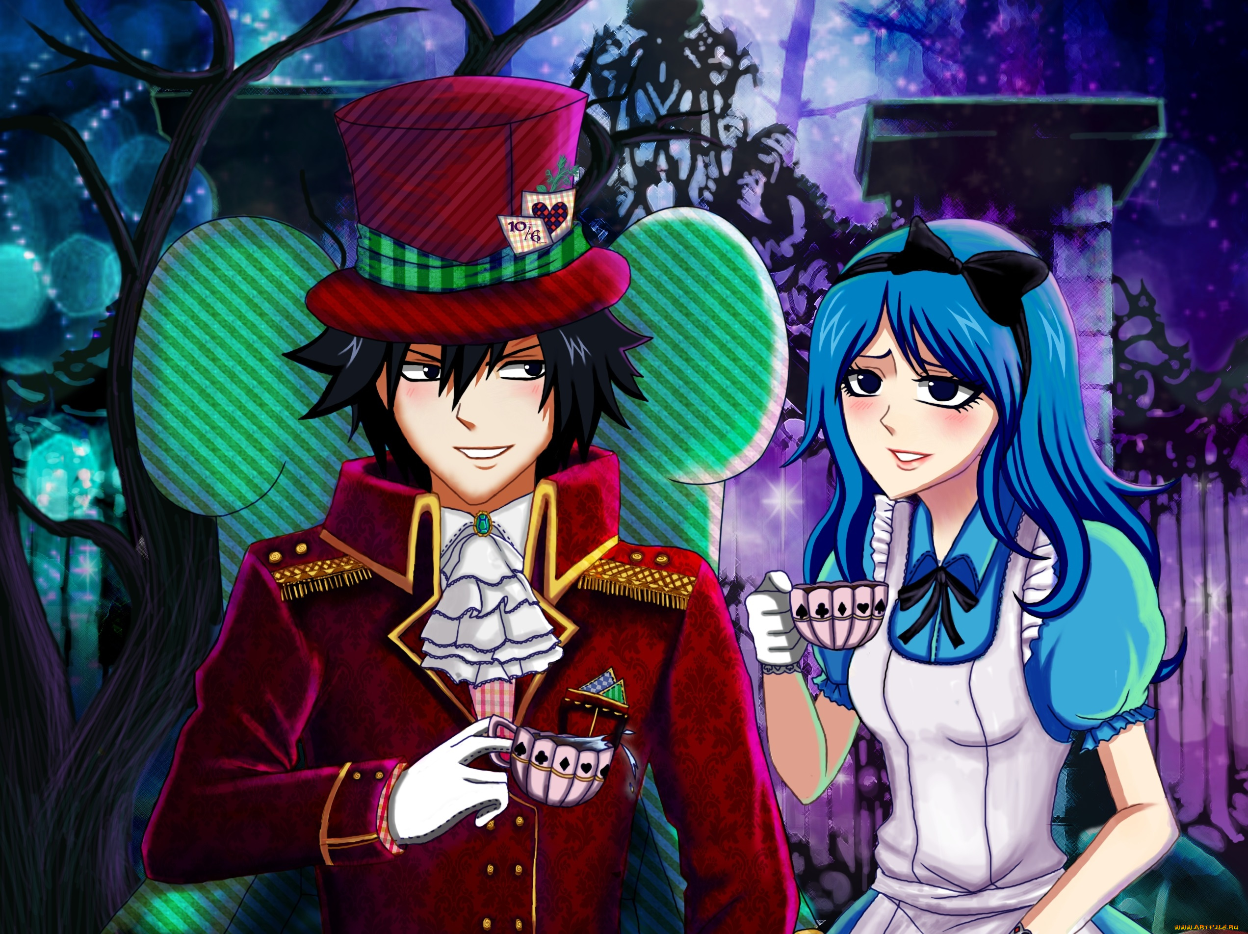 аниме, fairy, tail, хвост, феи