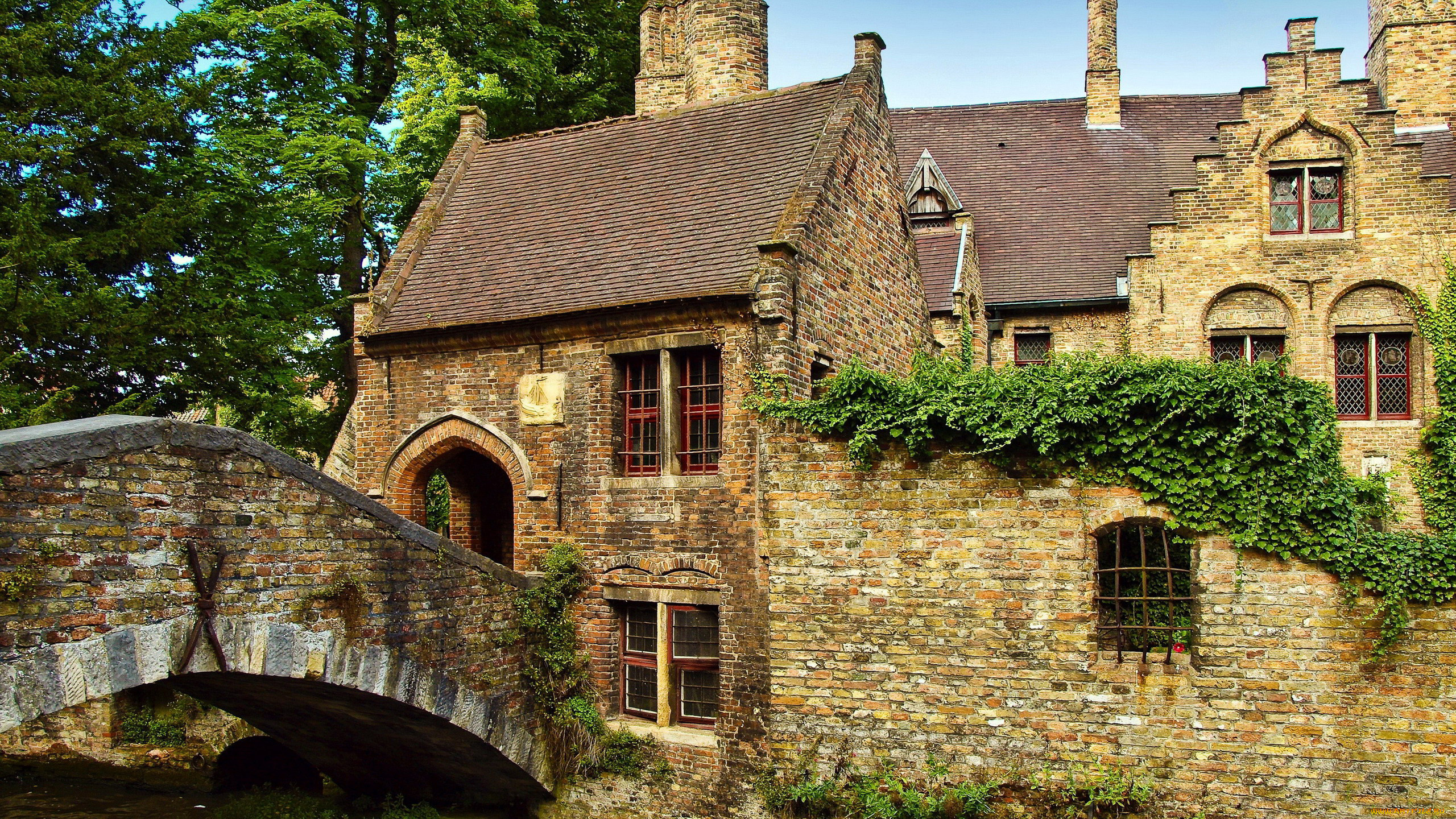 города, брюгге, , бельгия, мост, дома, старинные