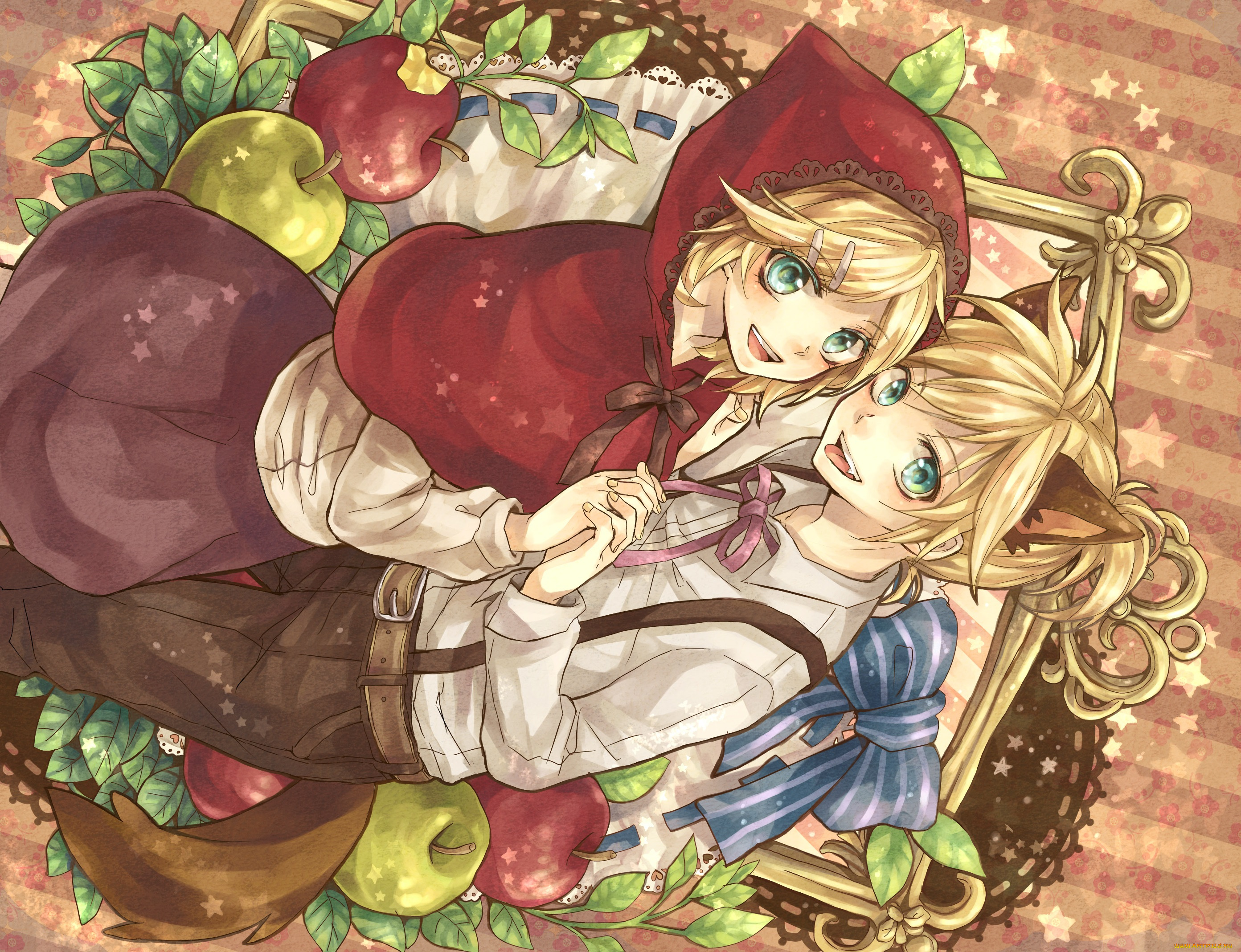 аниме, vocaloid, kagamine, mirrors