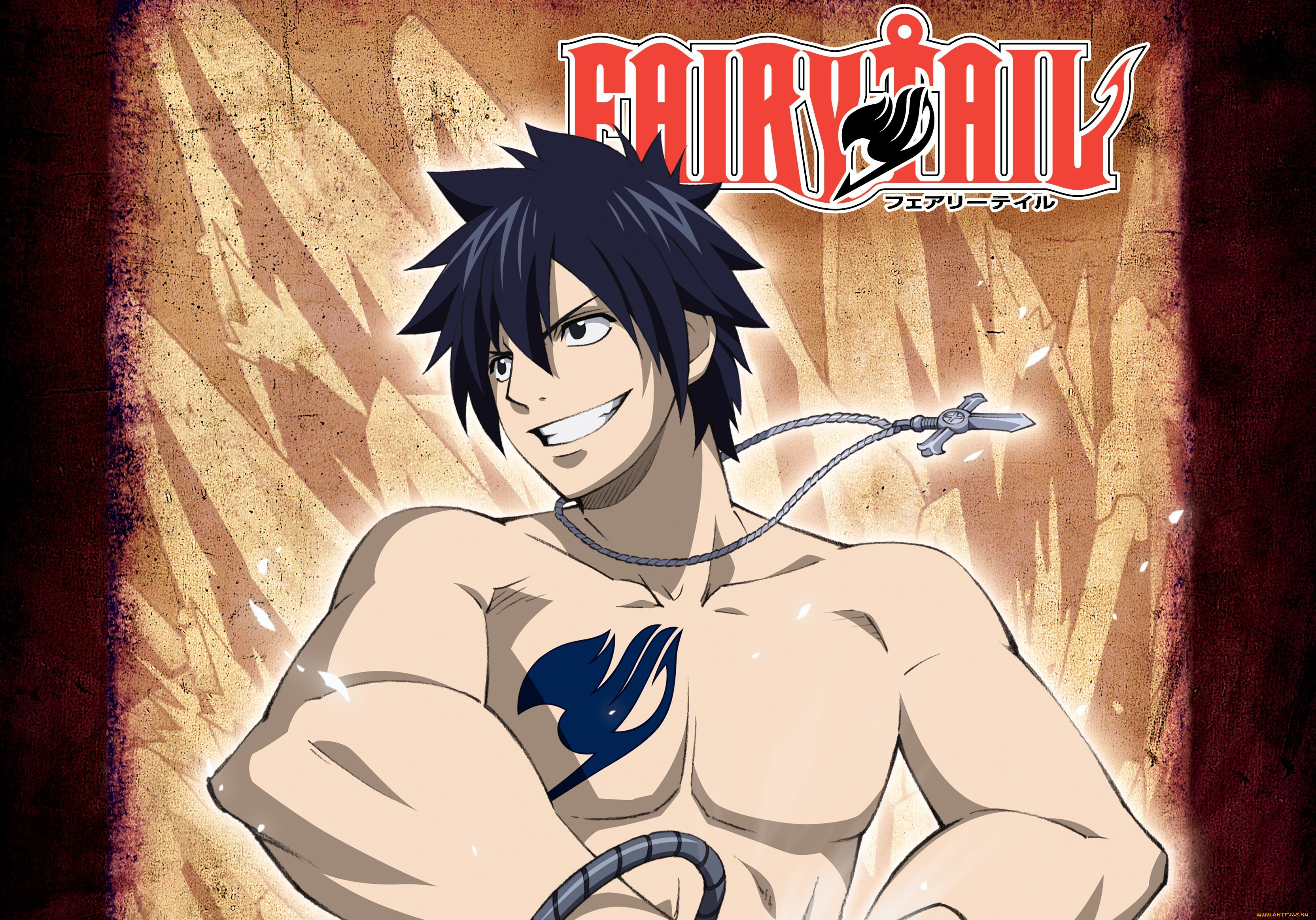 аниме, fairy, tail, gray