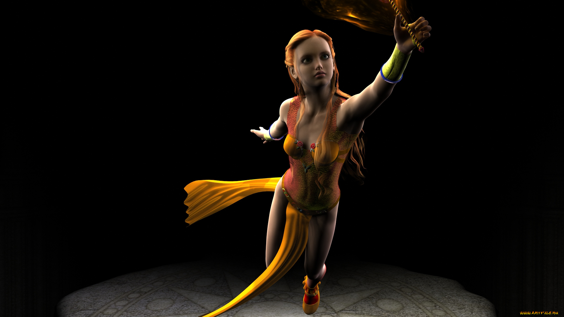 3д, графика, фантазия, , fantasy, девушка, фон, взгляд