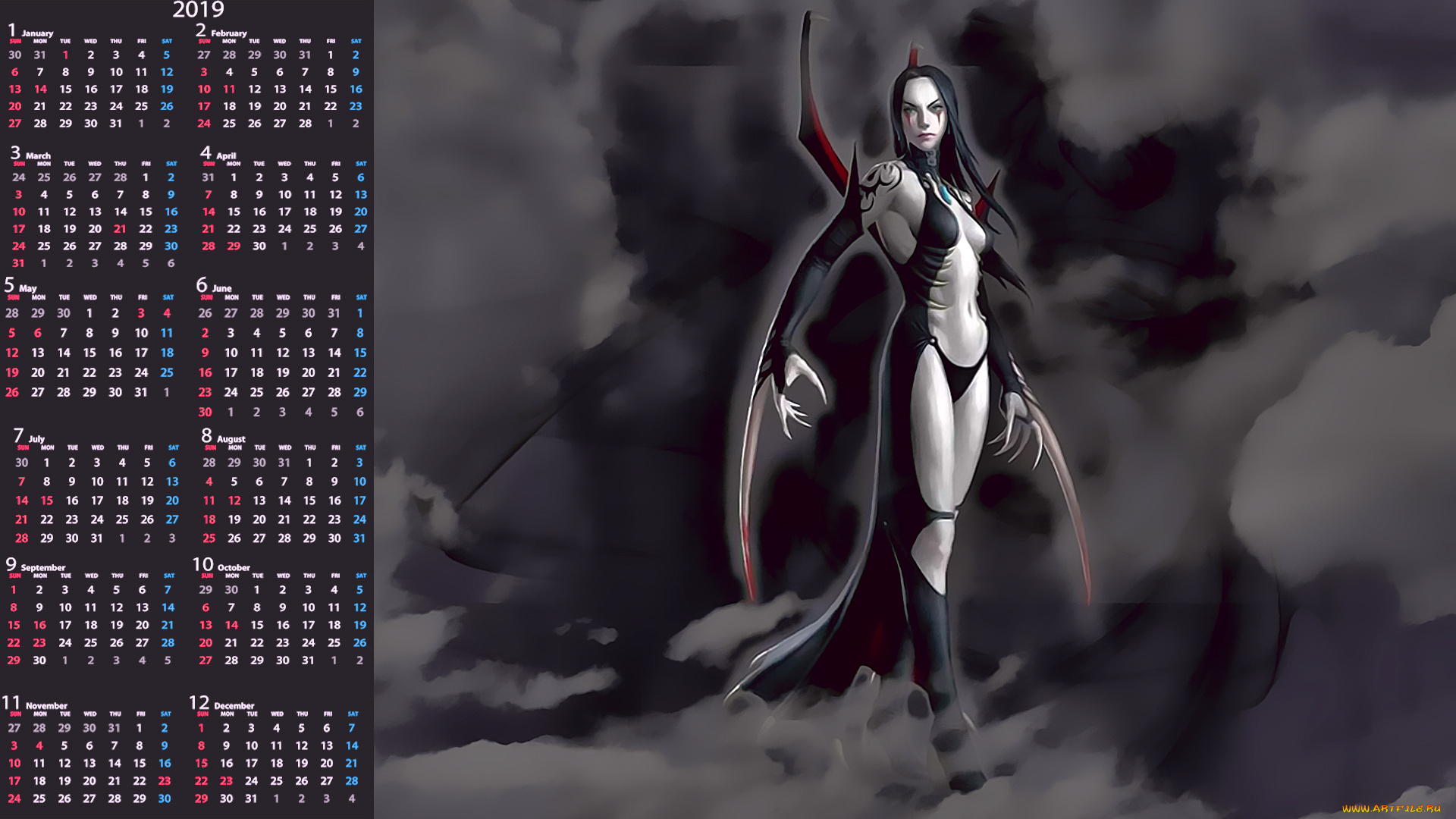 календари, фэнтези, женщина