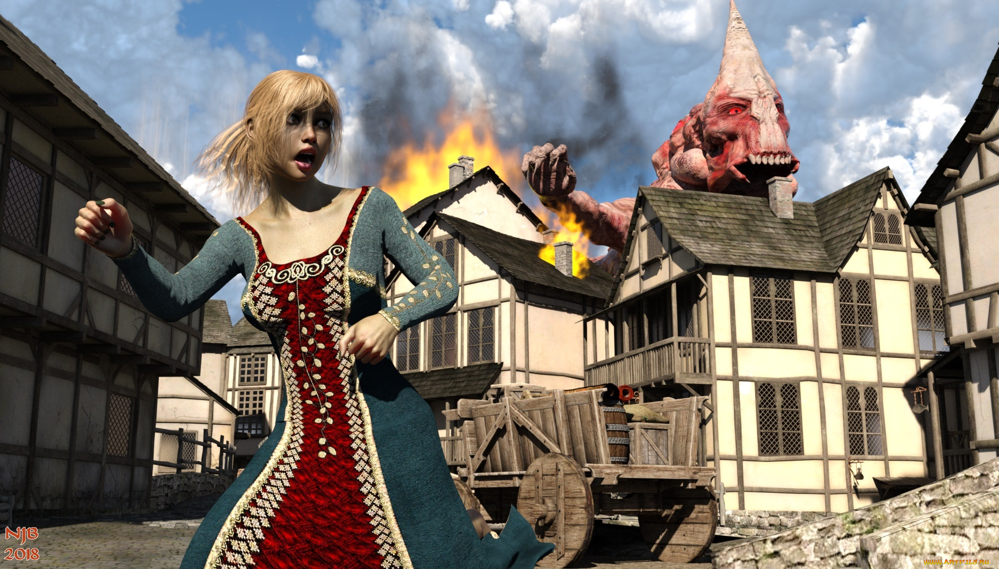 3д, графика, фантазия, , fantasy, фон, взгляд, девушки