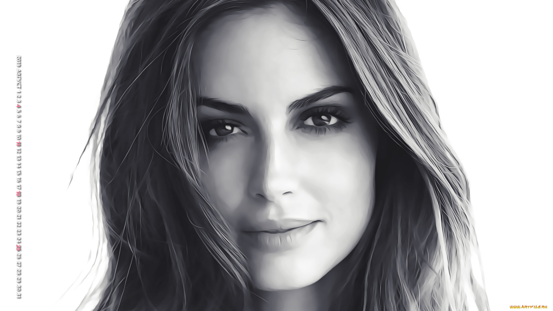 календари, компьютерный, дизайн, лицо, взгляд, женщина, calendar, девушка, 2019