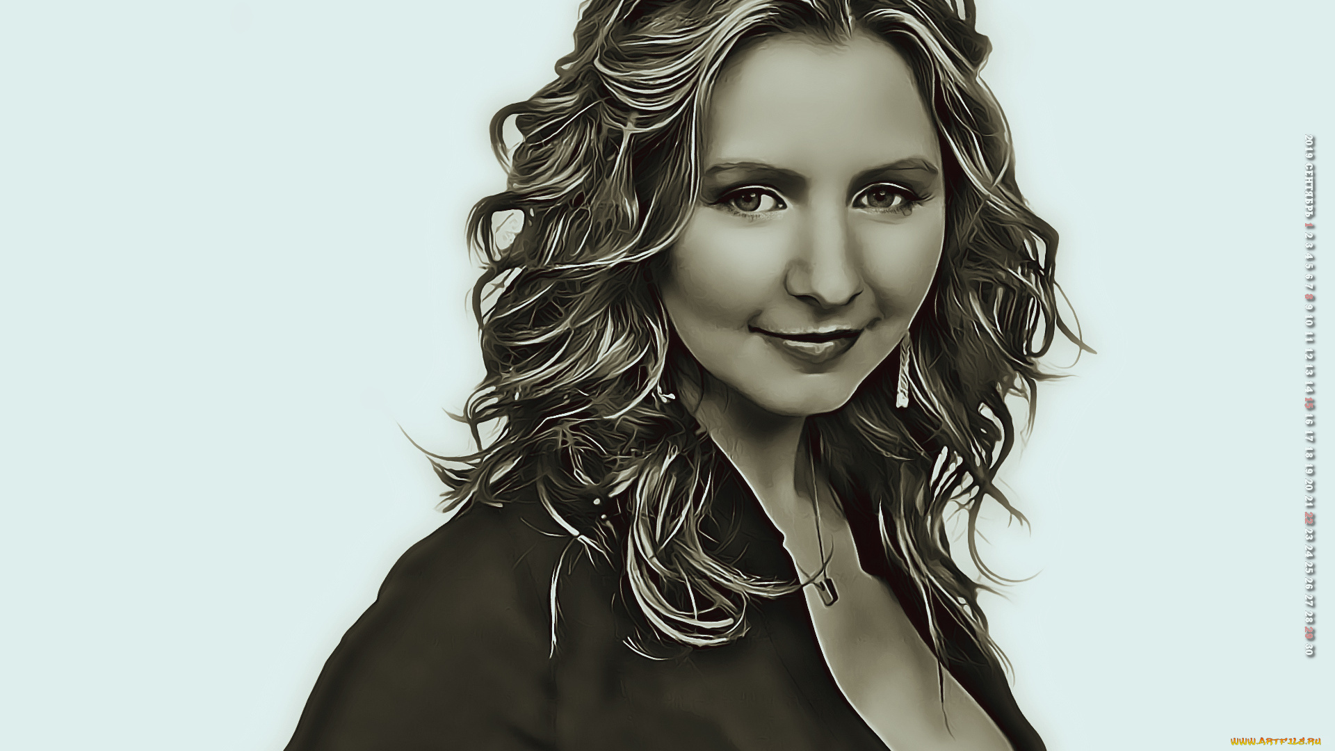 календари, компьютерный, дизайн, женщина, 2019, взгляд, лицо, девушка, calendar