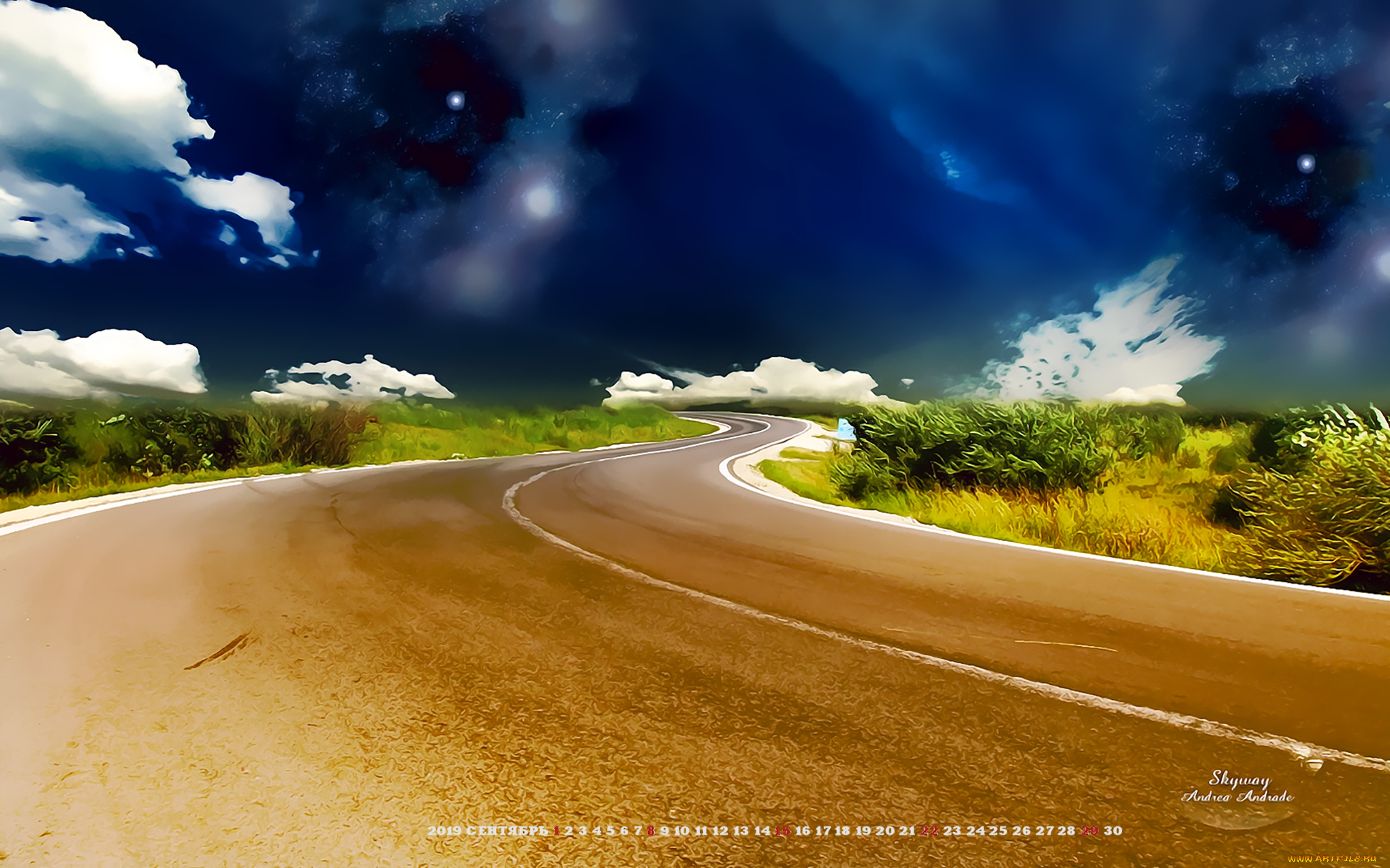 календари, компьютерный, дизайн, облако, дорога, небо, 2019, calendar, растение