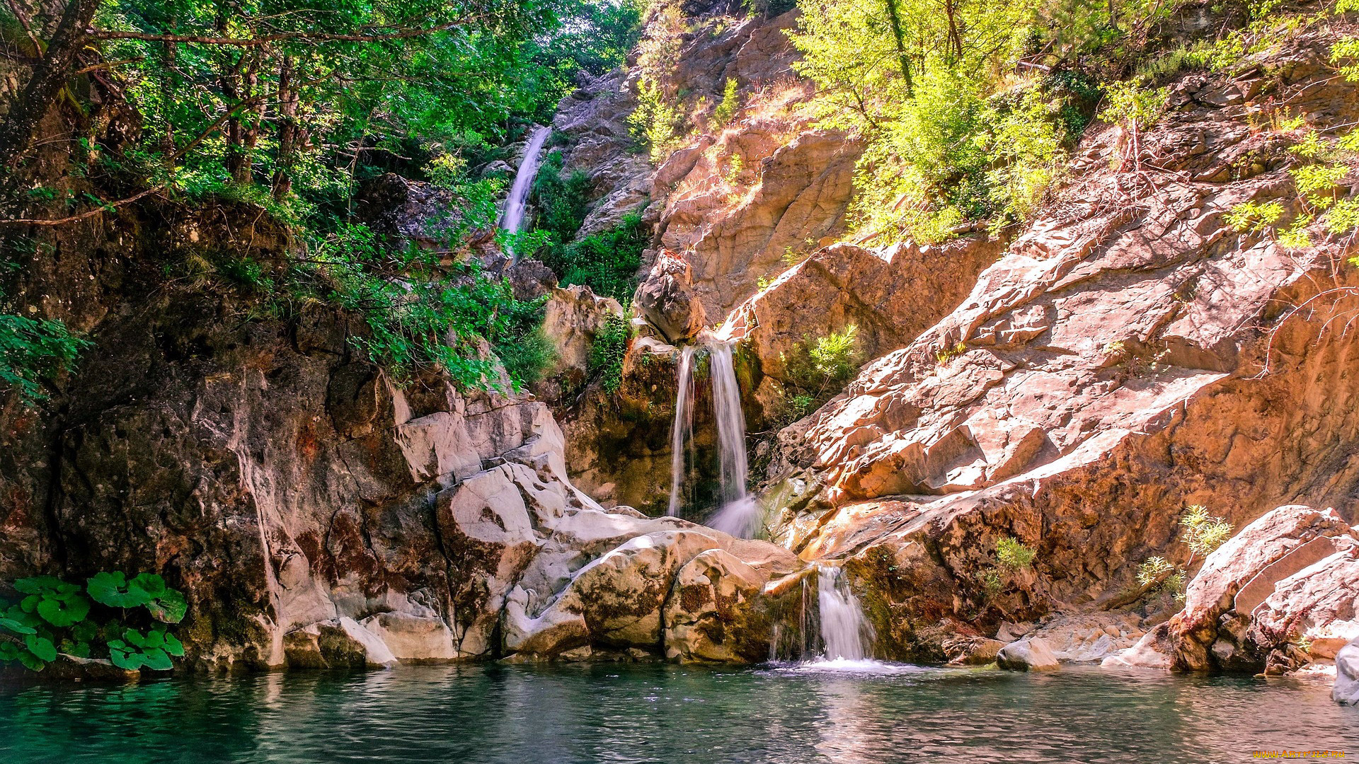 природа, водопады, поток, водопад, вода